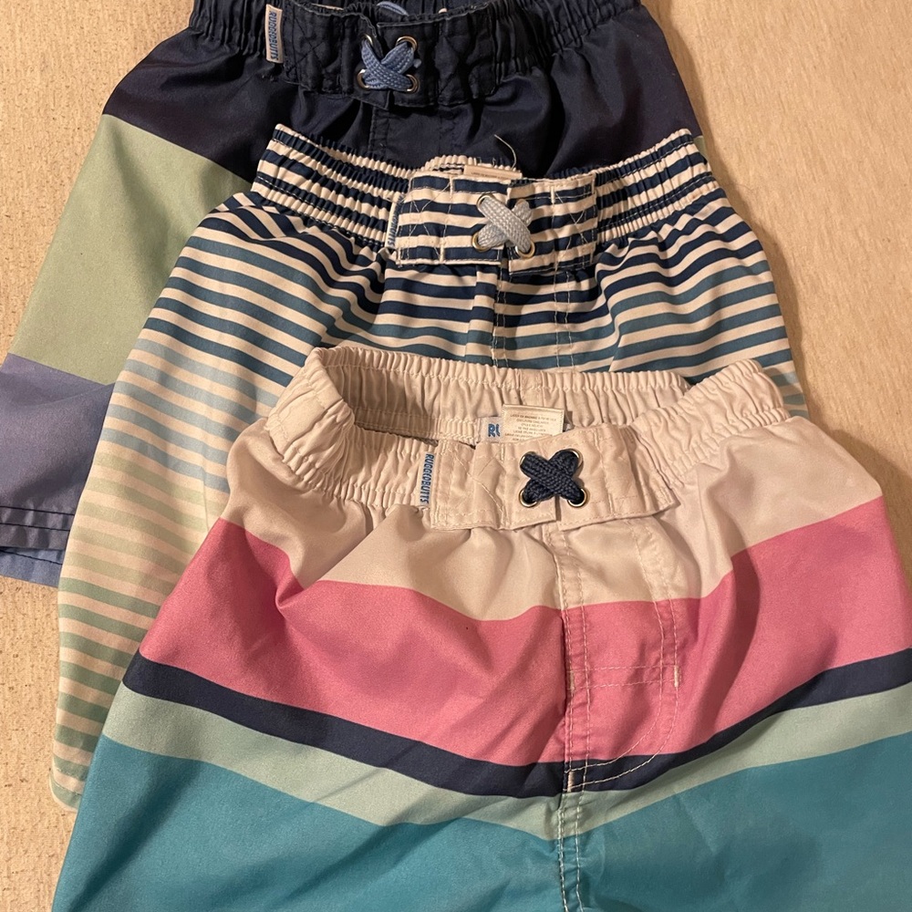 Rugged butts Colorful Striped Kids swim Shorts